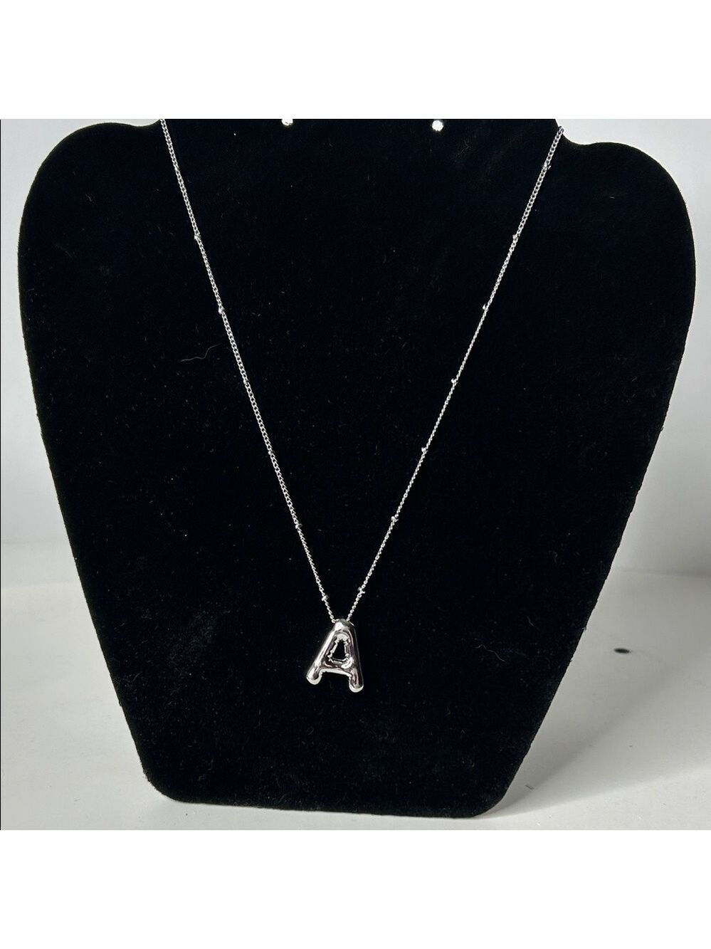 Silver Initial 'A' Pendant Necklace